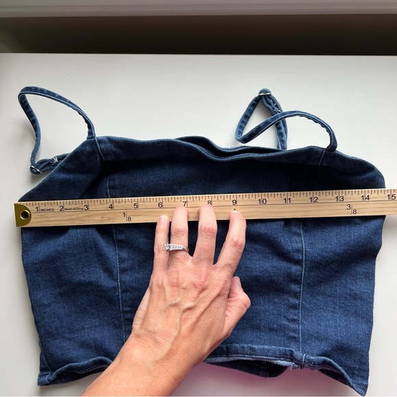 Belle Vere Dark Denim Blue Crop Stop Women’s Small Adjustable Straps Dark Wash - Picture 9 of 11